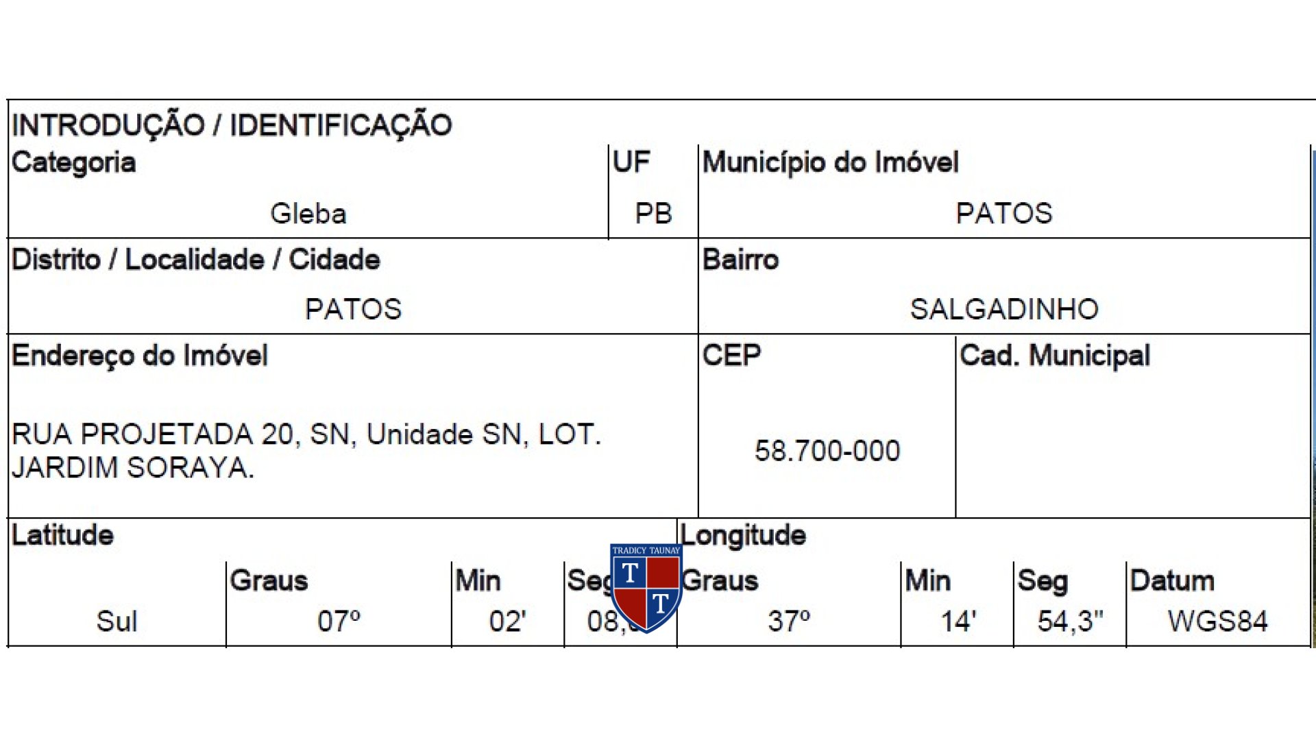 Foto 1 de GLEBA URBANA em SALGADINHO - Imóvel Retomado Caixa