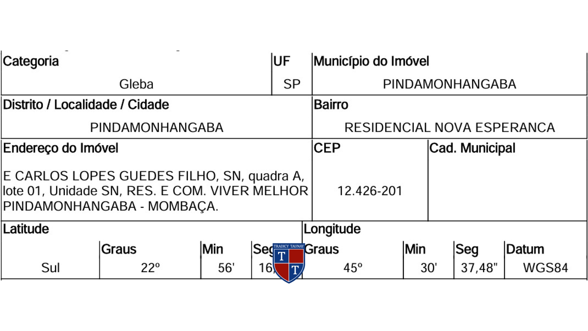 GLEBA em RESIDENCIAL E COMERCIAL VIVER MELHOR PIN